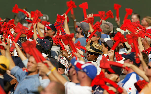 Fans of the Atlanta Braves do the Tomahawk Chop during their game against the Houston Astros in game one of the National League Divisional Series on...