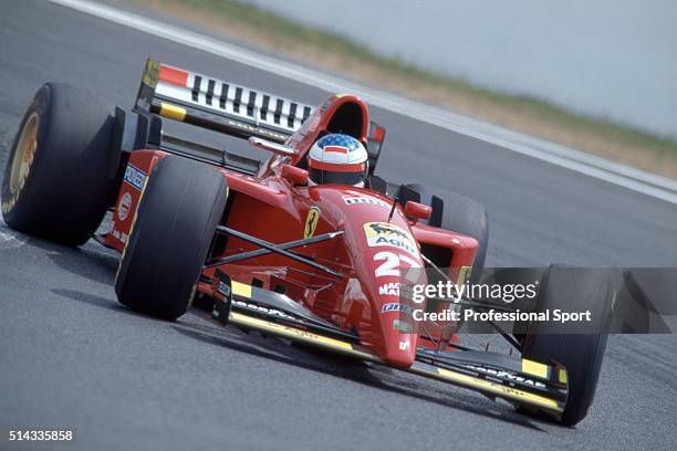 Jean Alesi of the Ferrari Team in action during the French Grand Prix held at the Circuit de Nevers Magny-Cours in Magny-Cours, France on the 2nd...