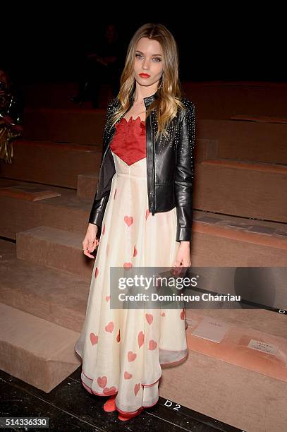 Guest attends the Valentino show as part of the Paris Fashion Week Womenswear Fall/Winter 2016/2017 on March 8, 2016 in Paris, France.