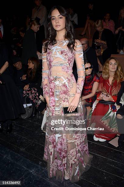 Guest attends the Valentino show as part of the Paris Fashion Week Womenswear Fall/Winter 2016/2017 on March 8, 2016 in Paris, France.