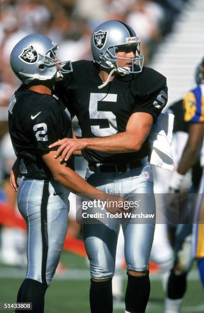 Cole Ford of the Oakland Raiders looks on the field against the Saint Louis Rams at the Alameda Stadium on March 28, 1997 in Oakland, California....