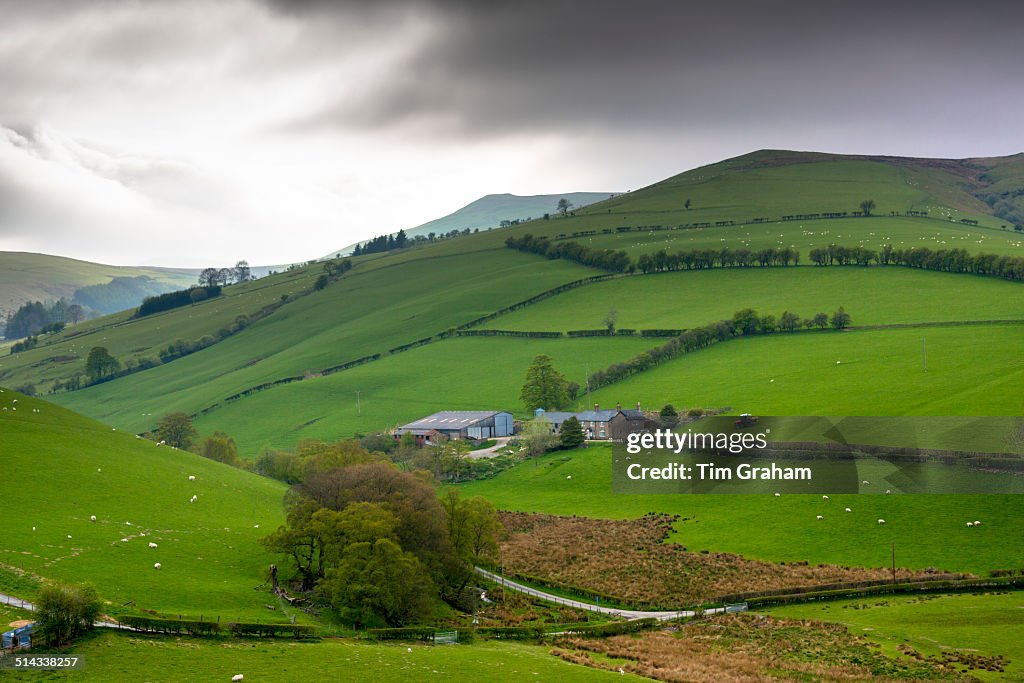 Hill farm in Brecon Beacons, Wales, UK