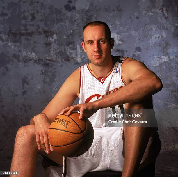 Zydrunas Ilgauskas of the Cleveland Cavaliers poses for a portrait during NBA Media Day on on October 4, 2004 in Cleveland, Ohio. NOTE TO USER: User...