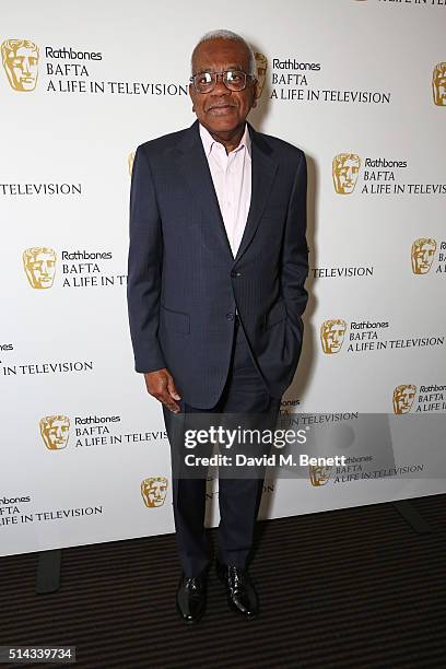 Sir Trevor McDonald attends 'BAFTA: A Life In Television' with Sir Trevor McDonald at BAFTA Piccadilly on March 8, 2016 in London, England.