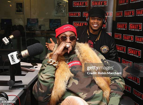 Chainz visits 'Sway in the Morning' with Sway Calloway on Eminem's Shade 45 at SiriusXM Studio on March 8, 2016 in New York City.