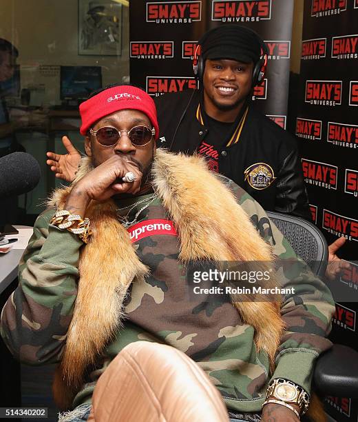 Chainz visits 'Sway in the Morning' with Sway Calloway on Eminem's Shade 45 at SiriusXM Studio on March 8, 2016 in New York City.