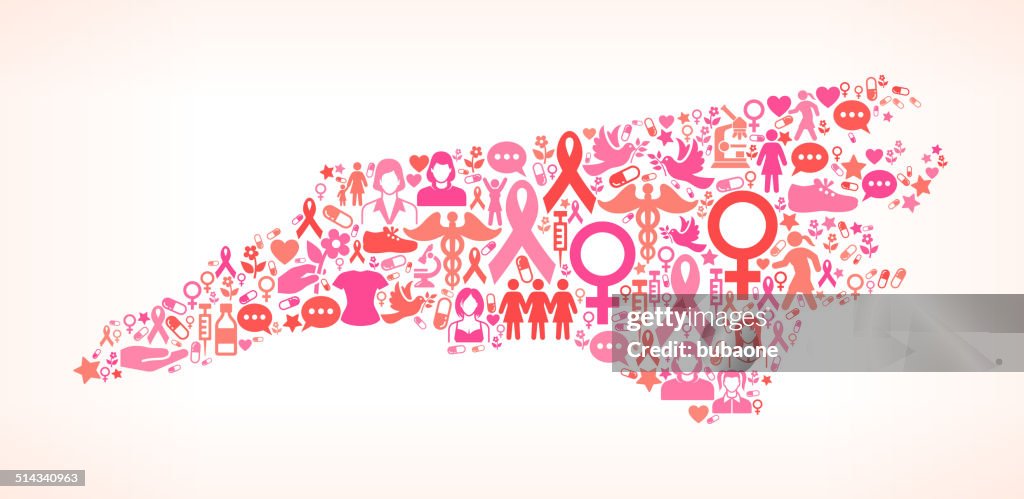 North Carolina Breast Cancer Awareness royalty free vector art Pattern