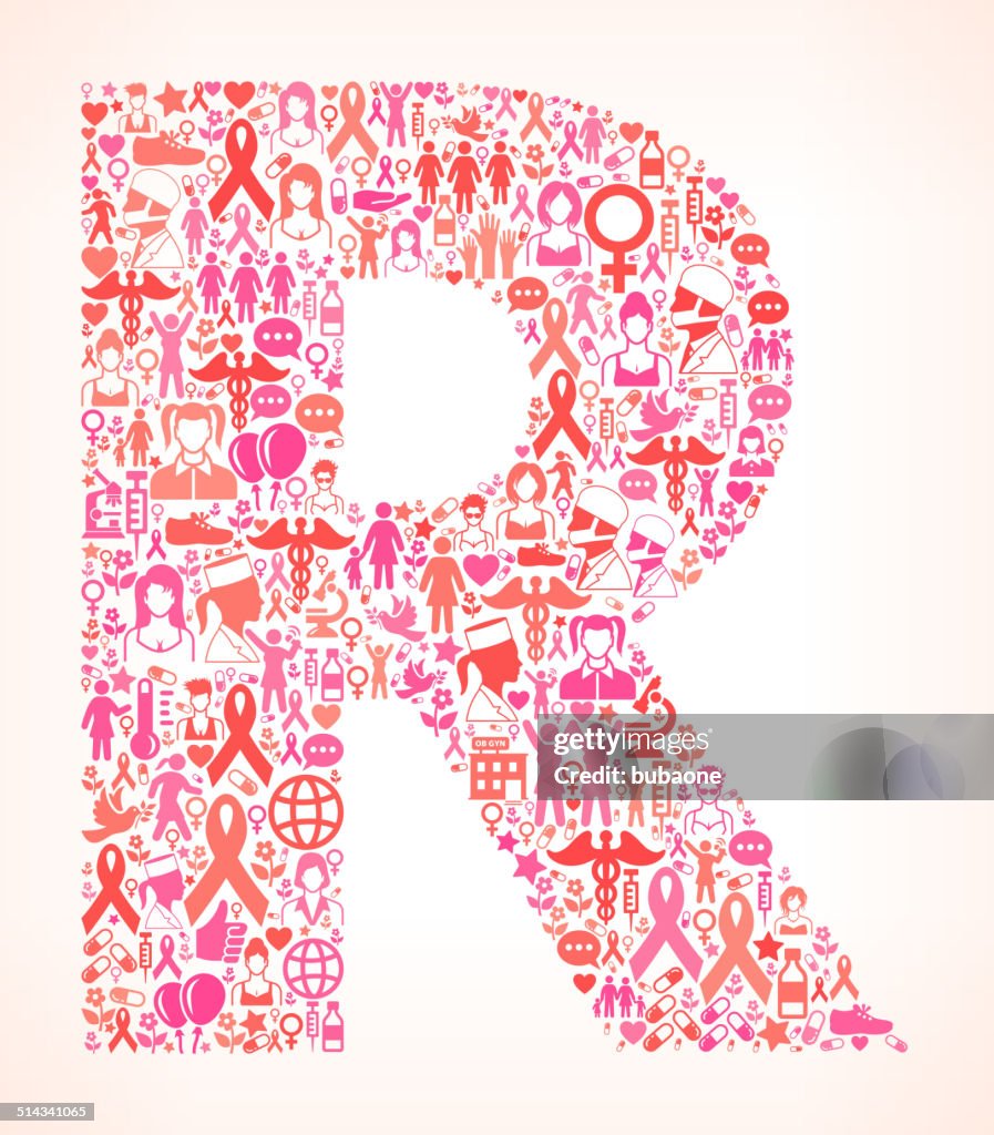 Cancer R Icon Letter R Breast Cancer Awareness Royalty Free Vector Art Pattern High ...
