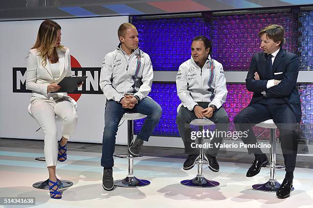 Federica Masolin speaks with Valteri Bottas, Felipe Massa and Manfredo Rossi di Montelera as MARTINI kicks off the 2016 race season with Felipe Massa...