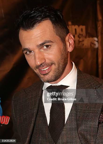 Tony Dovolani poses at the 22nd Season Stars of ABC's "Dancing With The Stars" cast announcement at Planet Hollywood Times Square on March 8, 2016 in...