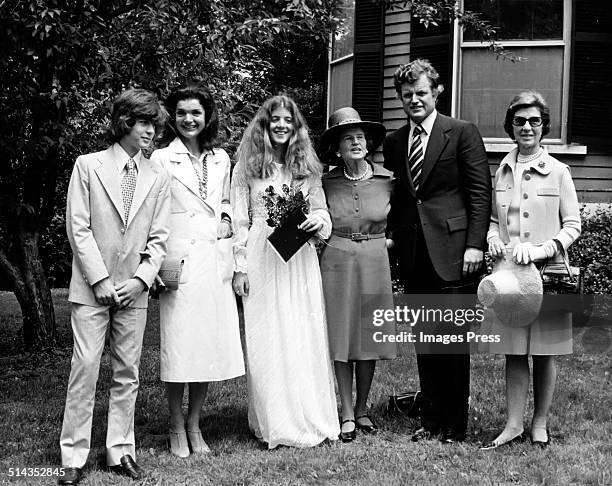 John F. Kennedy Jr, Jacqueline Kennedy Onassis, Caroline Kennedy, Rose Kennedy, Ted Kennedy and Janet Auchincloss attends Caroline Kennedys...