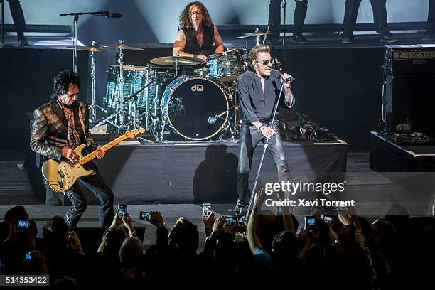 Johnny Hallyday performs in concert at Gran Teatre del Liceu on March 8, 2016 in Barcelona, Spain.