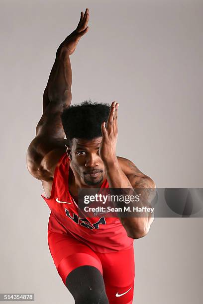 Paralympic track sprinter Richard Browne poses for a portrait at the 2016 Team USA Media Summit at The Beverly Hilton Hotel on March 8, 2016 in...