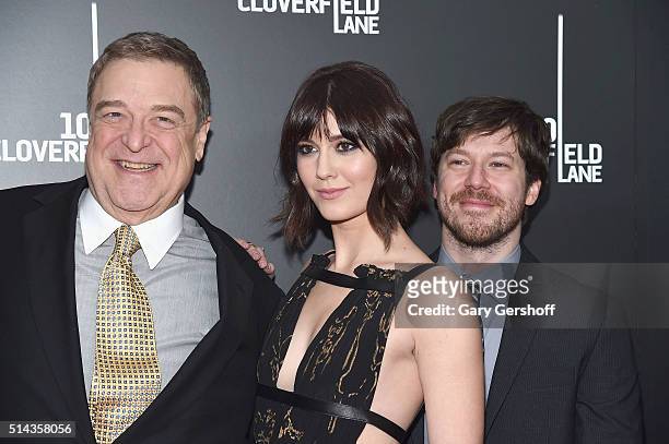 Actors John Goodman, Mary Elizabeth Winstead and John Gallagher Jr. Attend the "10 Cloverfield Lane" New York premiere at AMC Loews Lincoln Square 13...