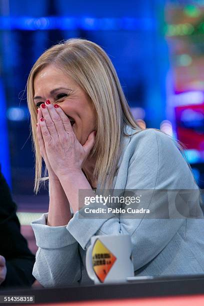 Cristina Cifuentes Attends 'El Hormiguero' Tv Show at Vertice Studio on March 8, 2016 in Madrid, Spain.