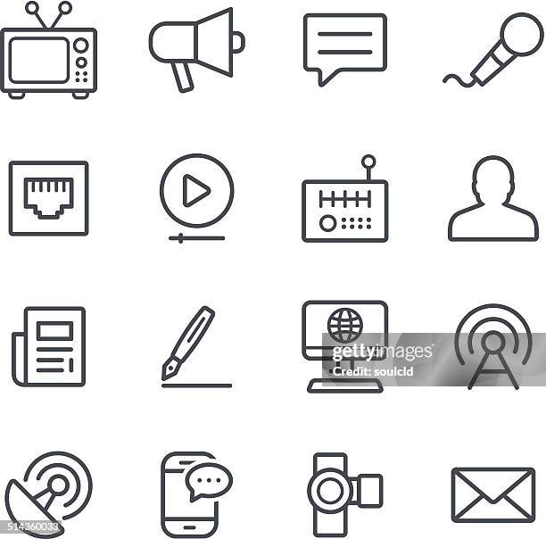 ilustraciones, imágenes clip art, dibujos animados e iconos de stock de iconos de los medios de comunicación - correo basura