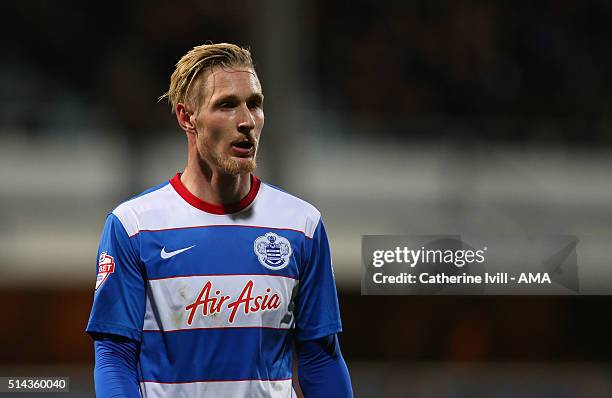 Sebastian Polter of Queens Park Rangers during the Sky Bet Championship match between Queens Park Rangers and Derby County at at Loftus Road on March...