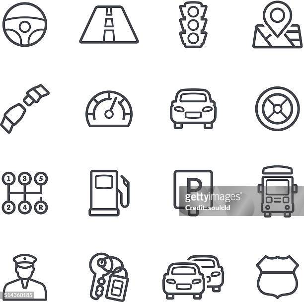 illustrazioni stock, clip art, cartoni animati e icone di tendenza di icone di traffico - seat belt