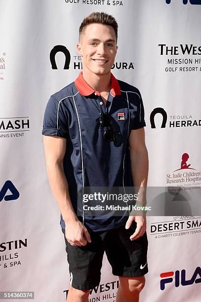 Actor Colton Haynes celebrates with Moet & Chandon at the 12th annual Desert Smash at the Westin Mission Hills Golf Resort and Spa on March 8, 2016...