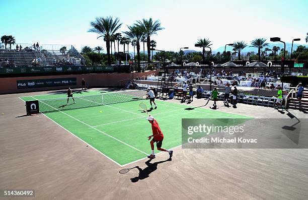 View of the tennis court at the Moet & Chandon 12th annual Desert Smash at the Westin Mission Hills Golf Resort and Spa on March 8, 2016 in Rancho...