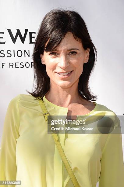 Actress Perrey Reeves celebrates with Moet & Chandon at the 12th annual Desert Smash at the Westin Mission Hills Golf Resort and Spa on March 8, 2016...