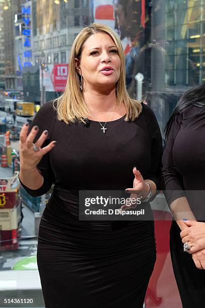 Karen Gravano of "Mob Wives" visits "Extra" at their New York studios at H&M in Times Square on March 8, 2016 in New York City.