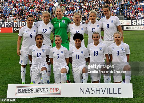 Fara Williams, Katie Chapman, Karen Bardsley, Gilly Flaherty, Steph Houghton,Jill Scott, Alex Scott,Jordan Nobbs, Demi Stokes, Toni Duggan,and Alex...