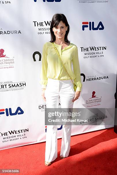 Actress Perrey Reeves celebrates with Moet & Chandon at the 12th annual Desert Smash at the Westin Mission Hills Golf Resort and Spa on March 8, 2016...