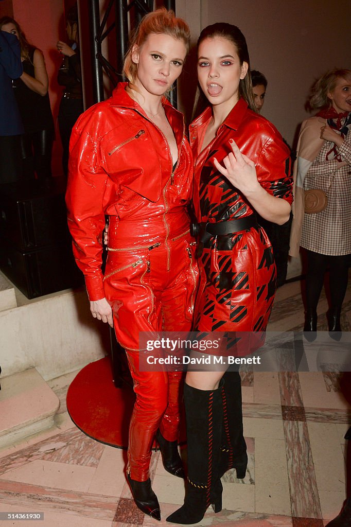 Obsession Party Lara Stone and Barbara Palvin attend the Red Obsession party in Paris ...