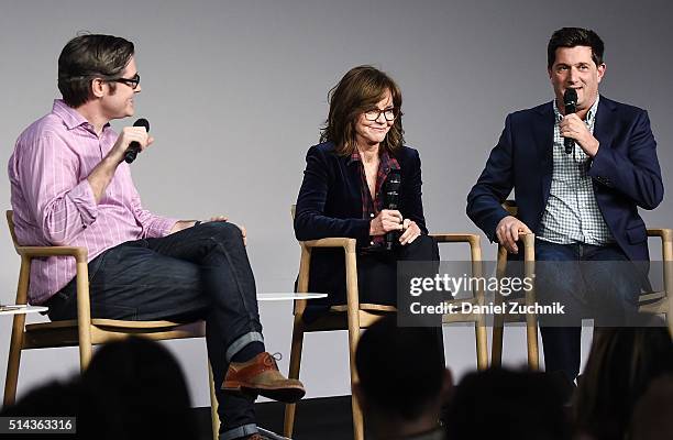 Sally Field and Michael Showalter attend Meet the Filmmaker: Sally Field And Michael Showalter, "Hello My Name Is Doris" at Apple Store Soho on March...