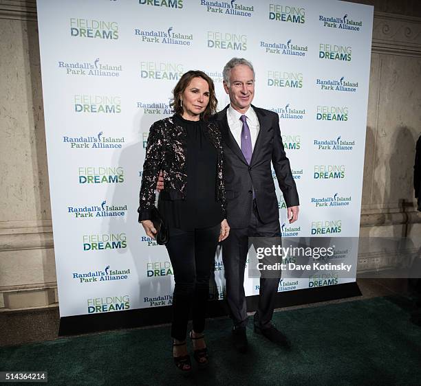 John McEnroe and Patty Smyth attend the 2016 Randall's Island Park Alliance Fielding Dreams Gala at American Museum of Natural History on March 8,...