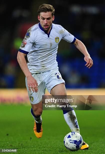 Charlie Taylor of Leeds United during the Sky Bet Championship match between Cardiff City and Leeds United at the Cardiff City Stadium on March 8,...