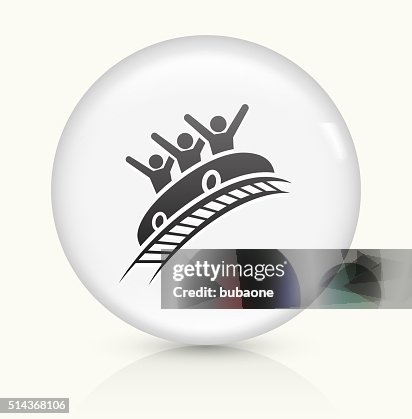 Roller Coaster icon on white round vector button Roller Coaster icon on white round vector button