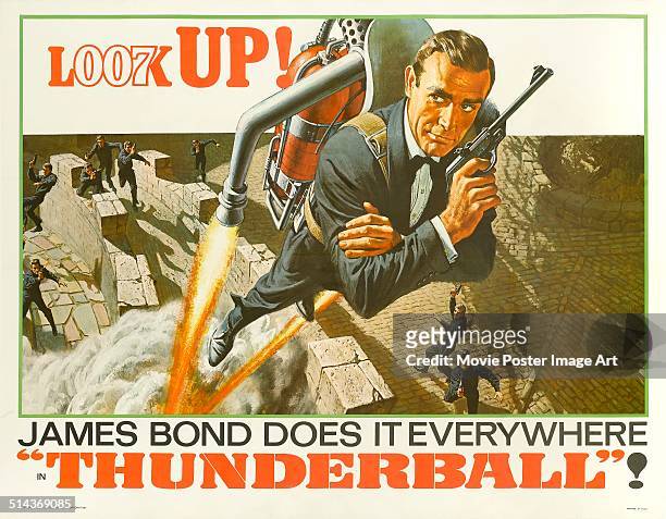 Poster for Terence Young's 1965 action film 'Thunderball' starring Sean Connery.