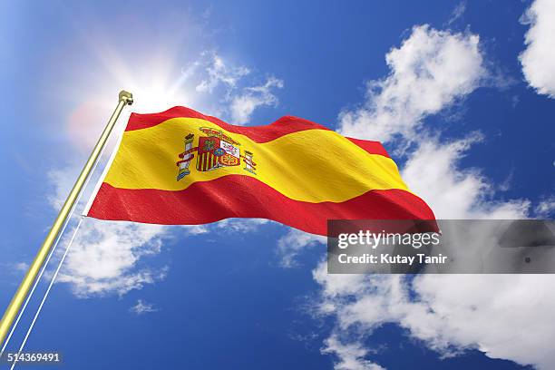 flag of spain - spain stock pictures, royalty-free photos & images