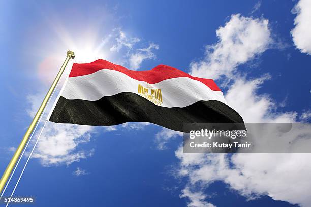 flag of egypt - ägyptische flagge stock-fotos und bilder