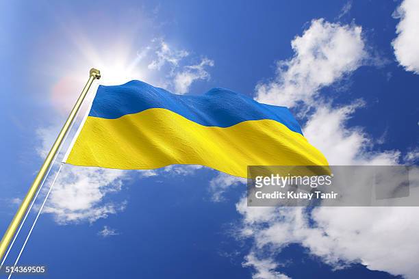 flag of ukraine - flagge stock-fotos und bilder