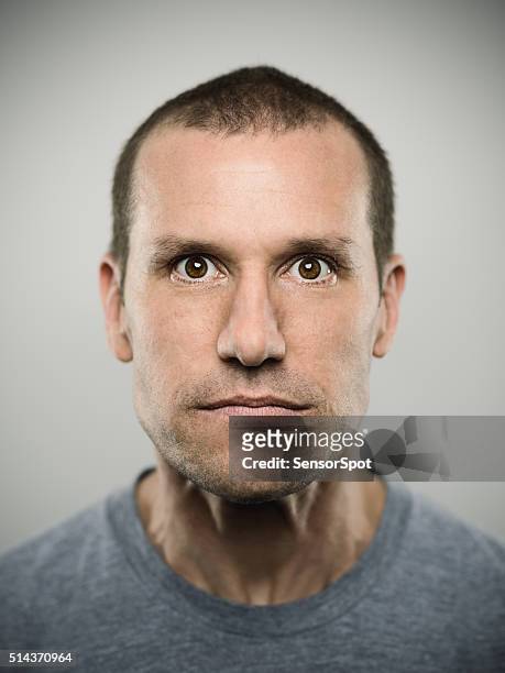 portrait of an american real man. - mug shot stock pictures, royalty-free photos & images