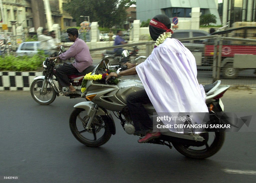 Indian magician Akash Gupta rides his mo