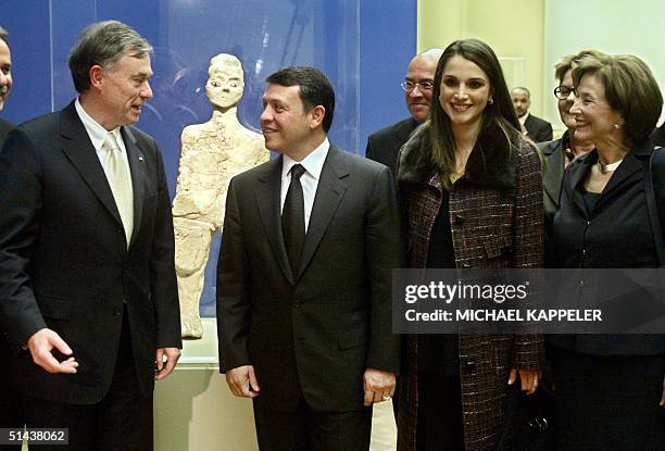 Jordan's King Abdullah II and his wife Rania visit with German President Horst Koehler and his wife Eva the exhibition "Faces of the Orient" 07...