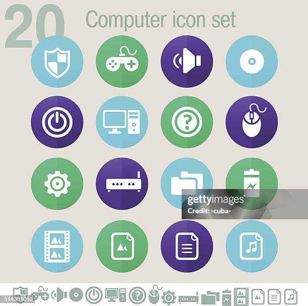 computer icons | flat circles - cable modem stock illustrations