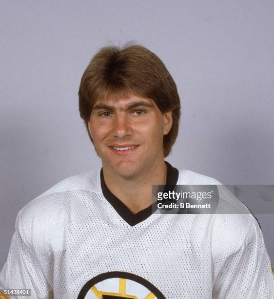 Portrait of Canadian ice hockey player Ray Bourque of the Boston Bruins, late 1980s.