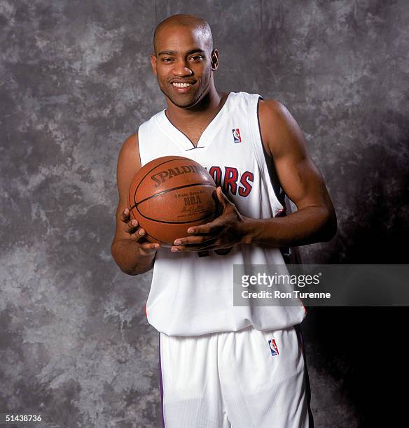 Vince Carter of the Toronto Raptors poses for a portrait during NBA Media Day on October 4, 2004 in Toronto, Ontario, Canada. NOTE TO USER: User...
