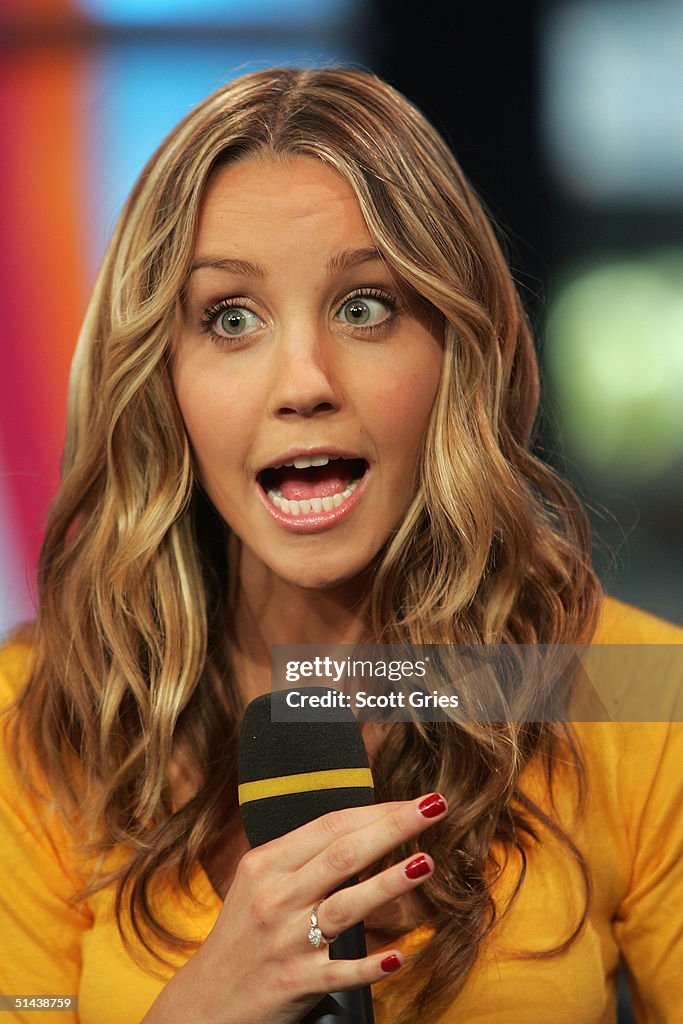 Actress Amanda Bynes appears on stage during MTV's Total Request Live... News Photo Getty Images