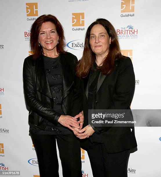 Singer Rosanne Cash and writer A. M. Homes attend the Guild Hall Of East Hampton: Academy Of The Arts Lifetime Achievement Awards 2016 at The Rainbow...