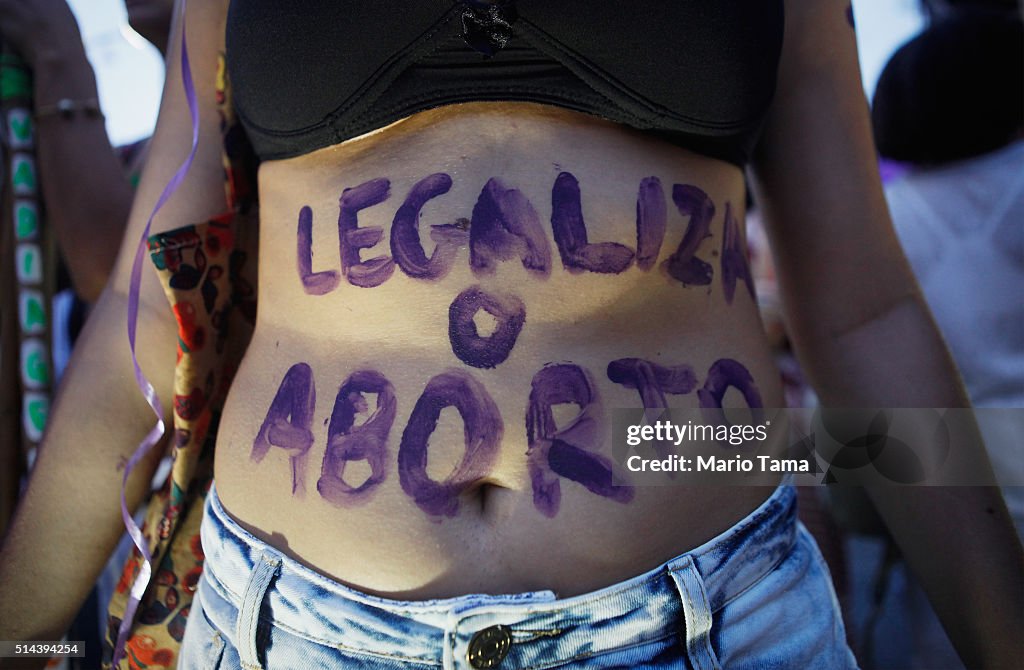 Activists In Brazil March For Women's Rights On International Women's Day