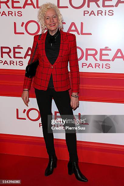 Ellen von Unwerth attends the L'Oreal Red Obsession Party - Photocall as part of the Paris Fashion Week Womenswear Fall/Winter 2016/2017 on March 8,...