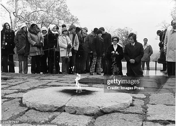 Janet Auchincloss at the grave site of John F. Kennedy in the Arlington National Cemetery in Arlington County, Virginia on the anniversary of his...