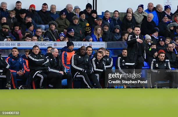 Nottingham Forest Manager Dougie Freedman looks on during the Sky Bet Championship match between Ipswich Town and Nottingham Forest at Portman Road...