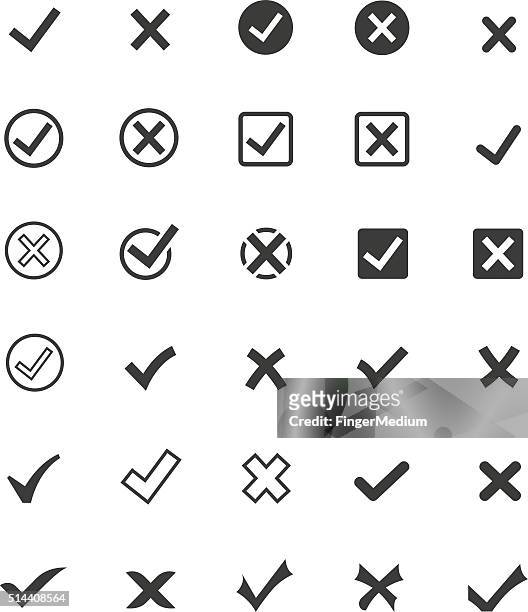zecke mark symbol-set - untersuchen stock-grafiken, -clipart, -cartoons und -symbole